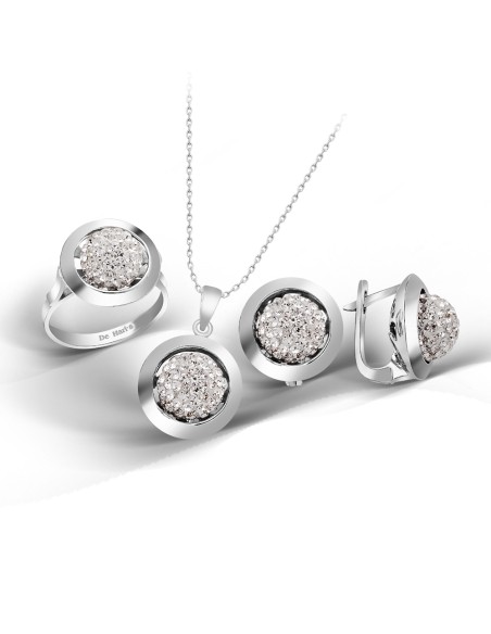 Kuyumcudükkani Avusturya"Crystal"Taşlı Mini Set -24087-W-W