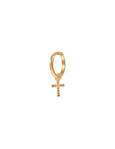 Kuyumcudukkani Minik Halkalı"Mini Haç" Küpe-31223-R