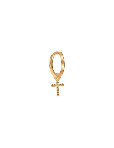 Kuyumcudukkani Minik Halkalı"Mini Haç" Küpe-31223-R
