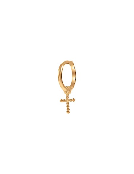Kuyumcudukkani Minik Halkalı"Mini Haç" Küpe-31223-R
