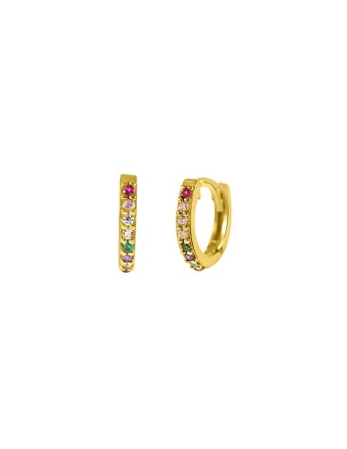 Kuyumcudukkani 11mm"Rainbow Halka"Küpe-31247-G-MIX