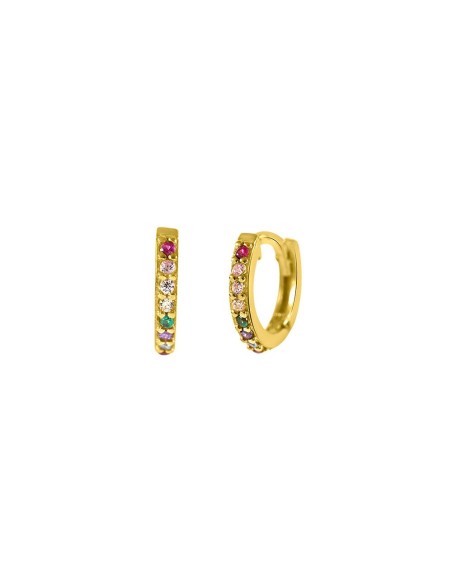 Kuyumcudukkani 11mm"Rainbow Halka"Küpe-31247-G-MIX