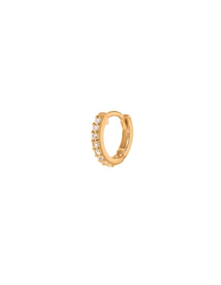 Kuyumcudukkani 8mm"Beyaz Taşlı Halka"Küpe-31248-R-W