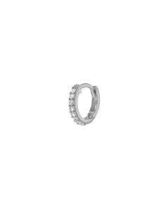 Kuyumcudukkani 8mm"Beyaz Taşlı Halka"Küpe-31248-W-W 2