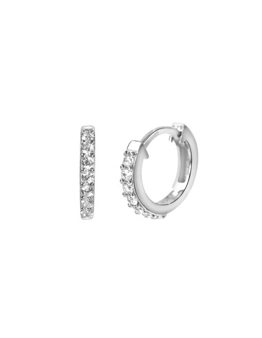 Kuyumcudukkani 11mm"Taşlı Halka"Küpe-31137-W-W