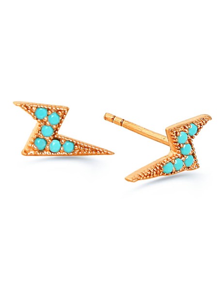 Kuyumcudukkani Şimşek Modeli Kırmızı Taşlı Vidalı Küpe-Büyük Boy-30067-R-BLU